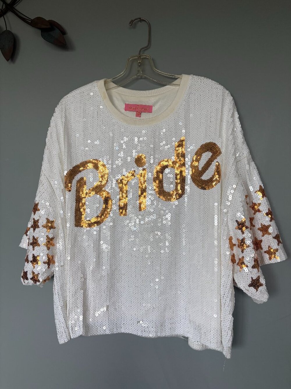 GUC Simply Southern Brand BRIDE Barbie Style Sequin Cropped T-shirt Size XXL